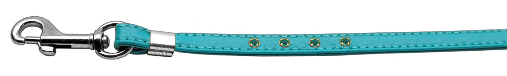 Color Crystal Leash Turquoise w/ Turq Stones Silver Hardware